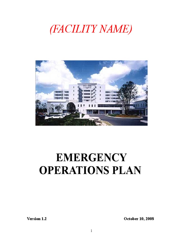 (Facility Name) : Emergency Operations Plan | PDF | Incident Command ...