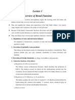 Overview of Renal Function: 1. Regulation of Water and Electrolyte Balance