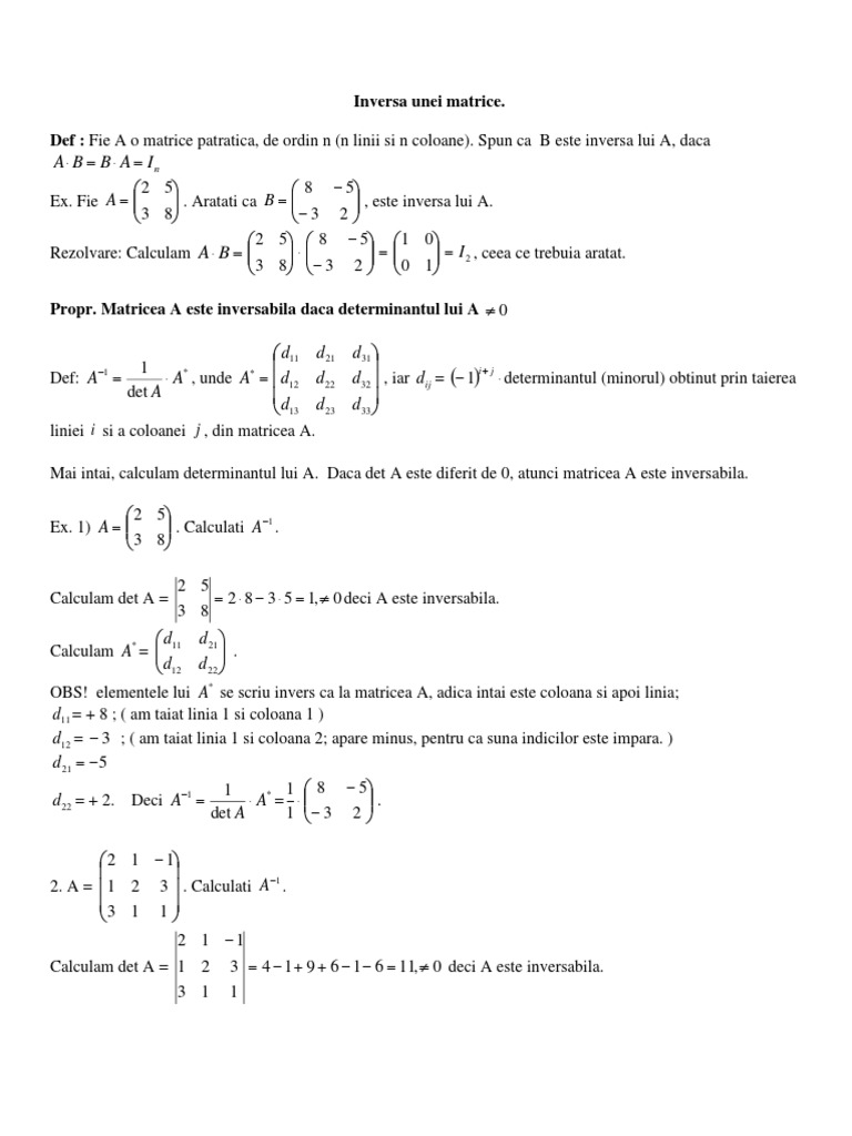Inversa Matrice PDF | PDF