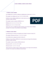 Mínimo Común Múltiplo y Máximo Común Divisor