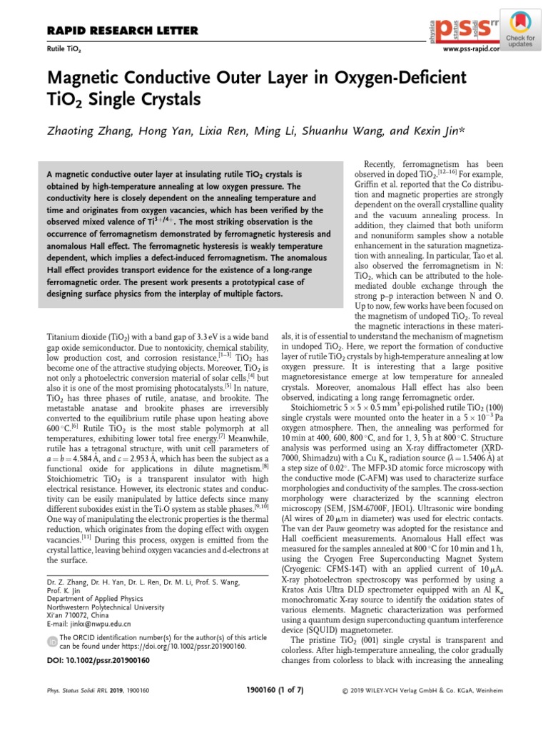 Conductive Outer Layer in OxygenDeficient Tio Single Crystals