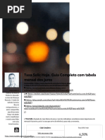 Taxa Selic Hoje. Guia Completo Com Tabela Mensal Dos Juros