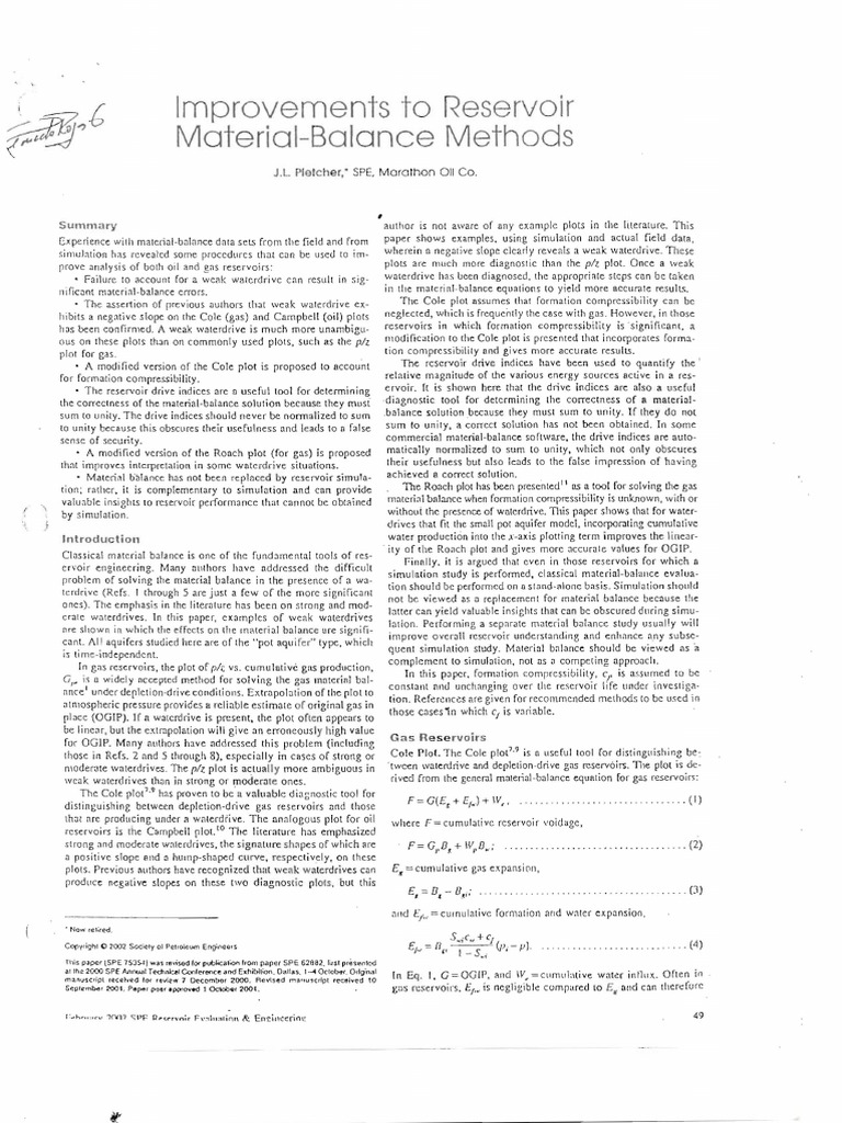 6.1 Improvements To Reservoir Material Balance Method | PDF | Porosity ...