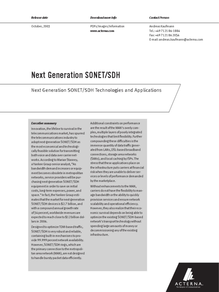 New SONET SDH Whitepaper2 en | PDF | Computer Network ...