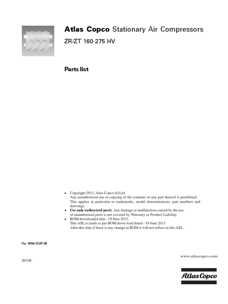 Atlas copco compressors manuals