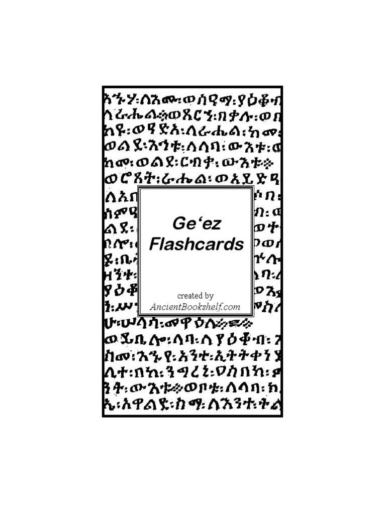 Ge'ez Flashcards for Language Learning | PDF