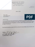 Deal Police Department Letter