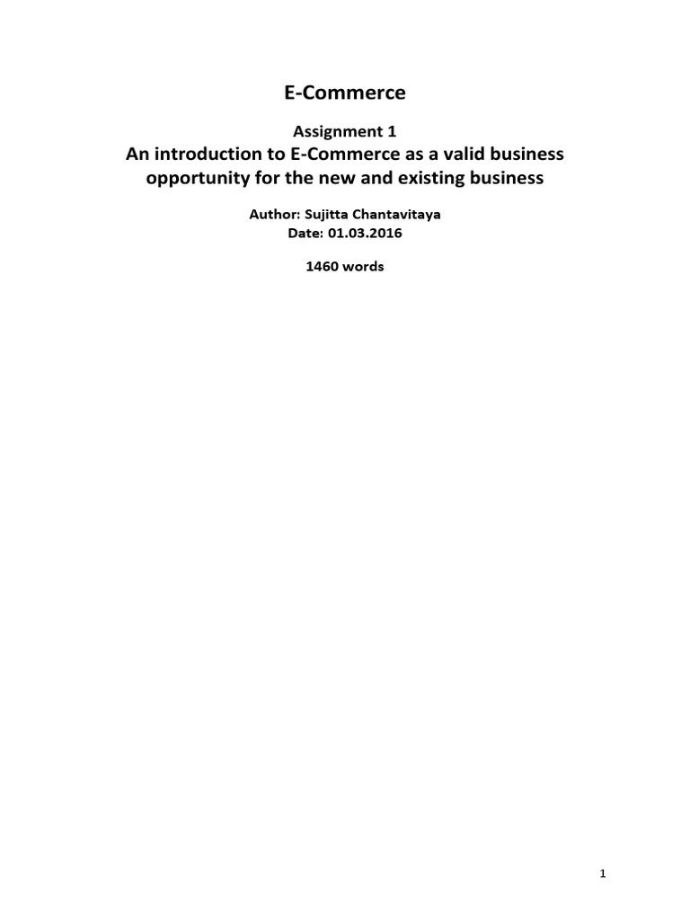 Introduction to E-Commerce Opportunities | PDF | E Commerce ...