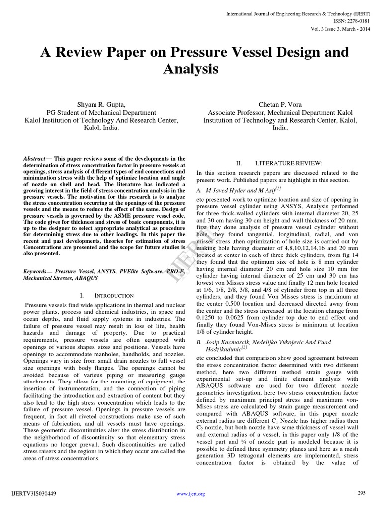 Pressure Vessel Stress Analysis Review | PDF | Stress–Strain Analysis ...
