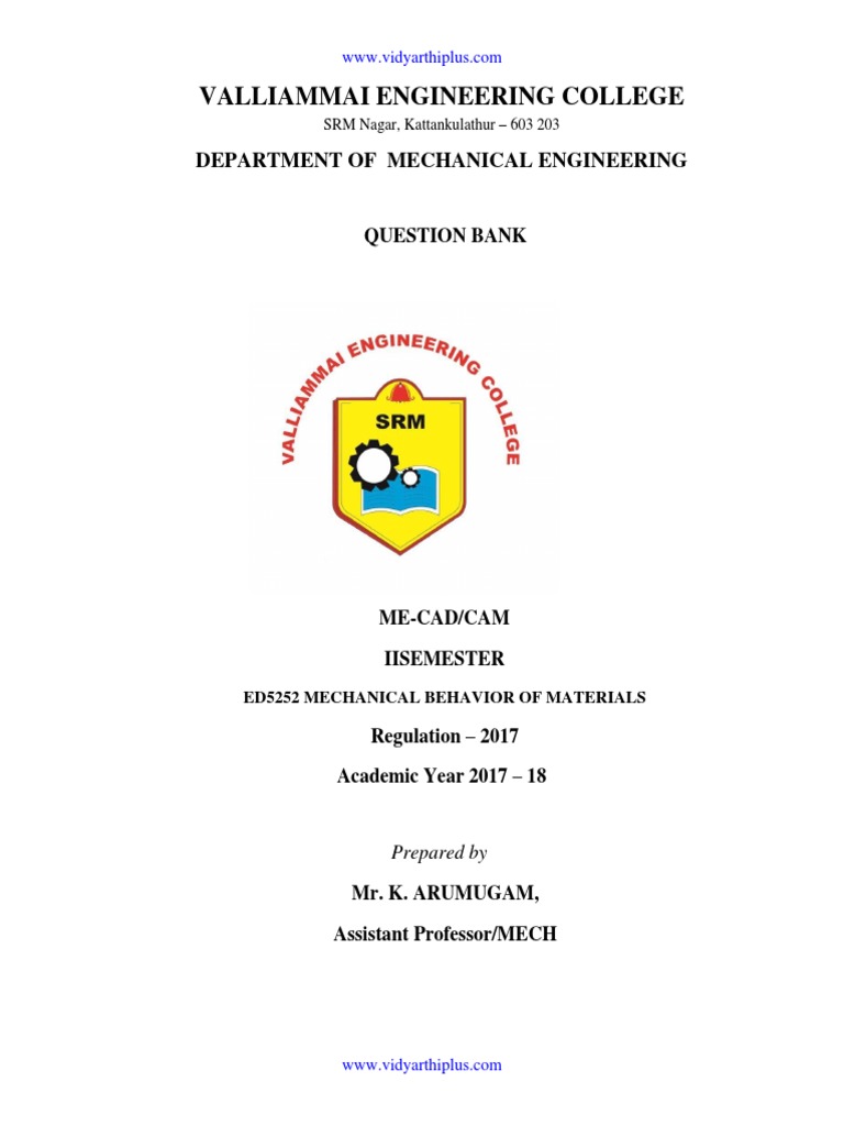 Mechanical Behavior of Materials Q&A | PDF | Deformation (Engineering ...