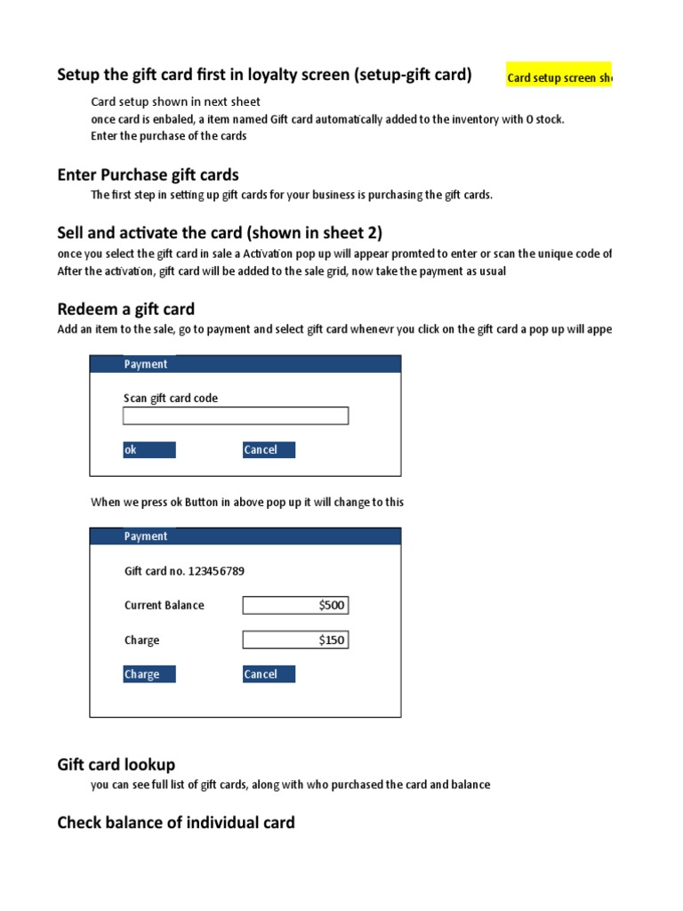 Gift Card Setup and Management Guide | PDF | Gift Card | Payments