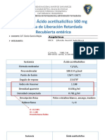 Formulación de tabletas de liberación retardada recubiertas entéricas de ácido acetilsalicílico 500 mg