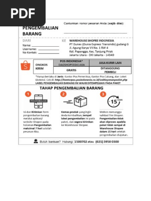 Shopee Mall Manual Return Label Id Pdf