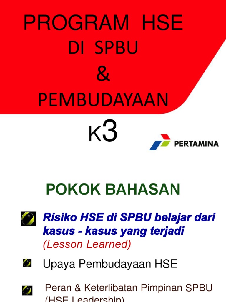 Program HSE dan Pembudayaan K3 di SPBU | PDF