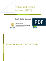 Individual and Group Dynamics (IGD) : Prof. Richa Saxena