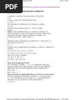 Working With Complex Numbers in Mathcad