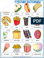 Fast Food Vocabulary Esl Picture Dictionary Worksheet For Kids PDF