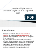 Reglarea Emoțională Și Memoria. Costurile Cognitive În A Se Păstra Cool
