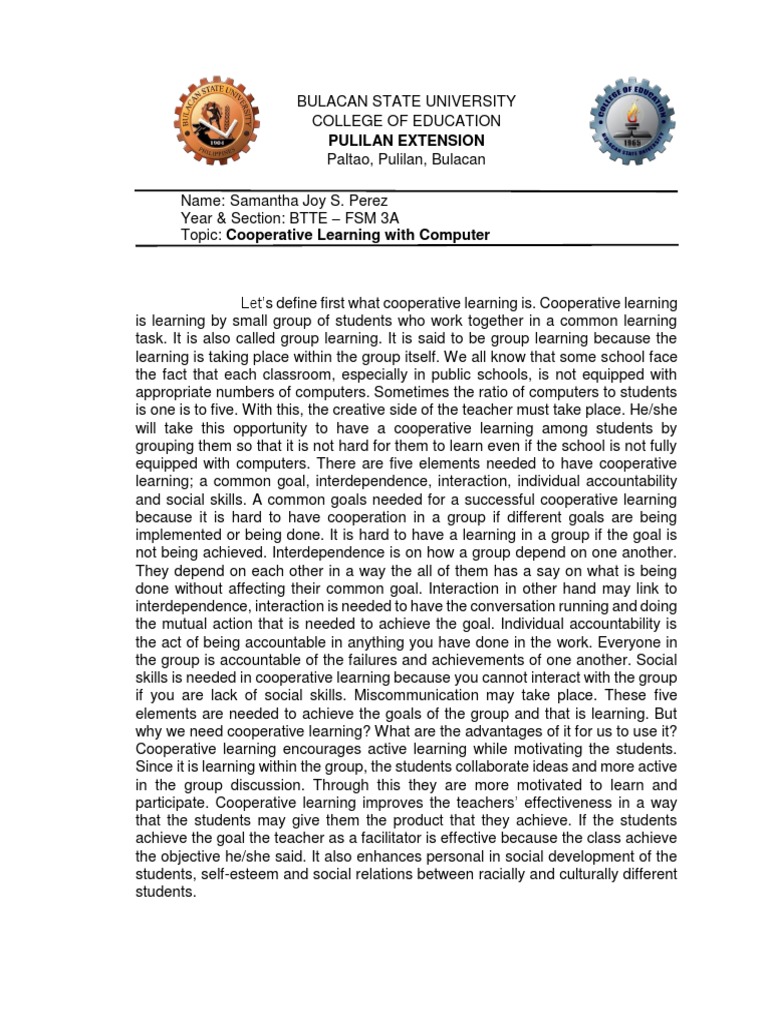 Cooperative Learning With Computers Pdf Educational Psychology