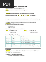 3.2: Compound Statements and Connective Notes