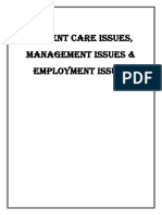 Patient Care Issues Management Issues and Employment Issues