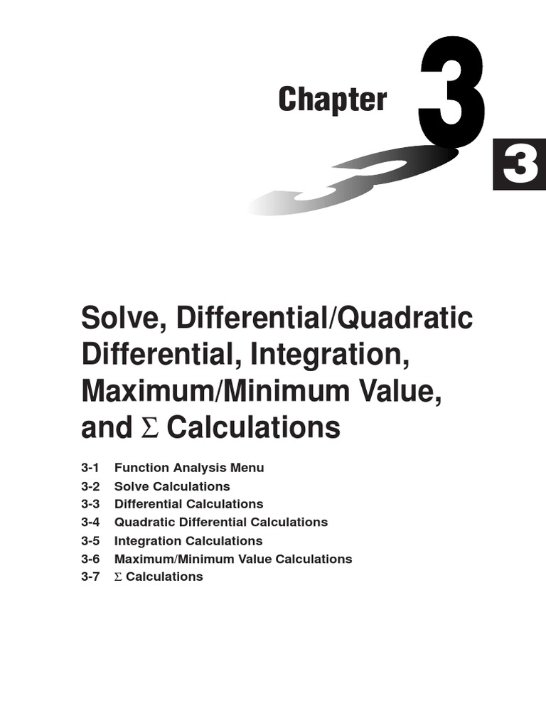 Solve, Differential/Quadratic Differential, Integration, Maximum