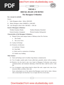 CBSE Class 12 History Bricks Beads Bones Harappan Civilization