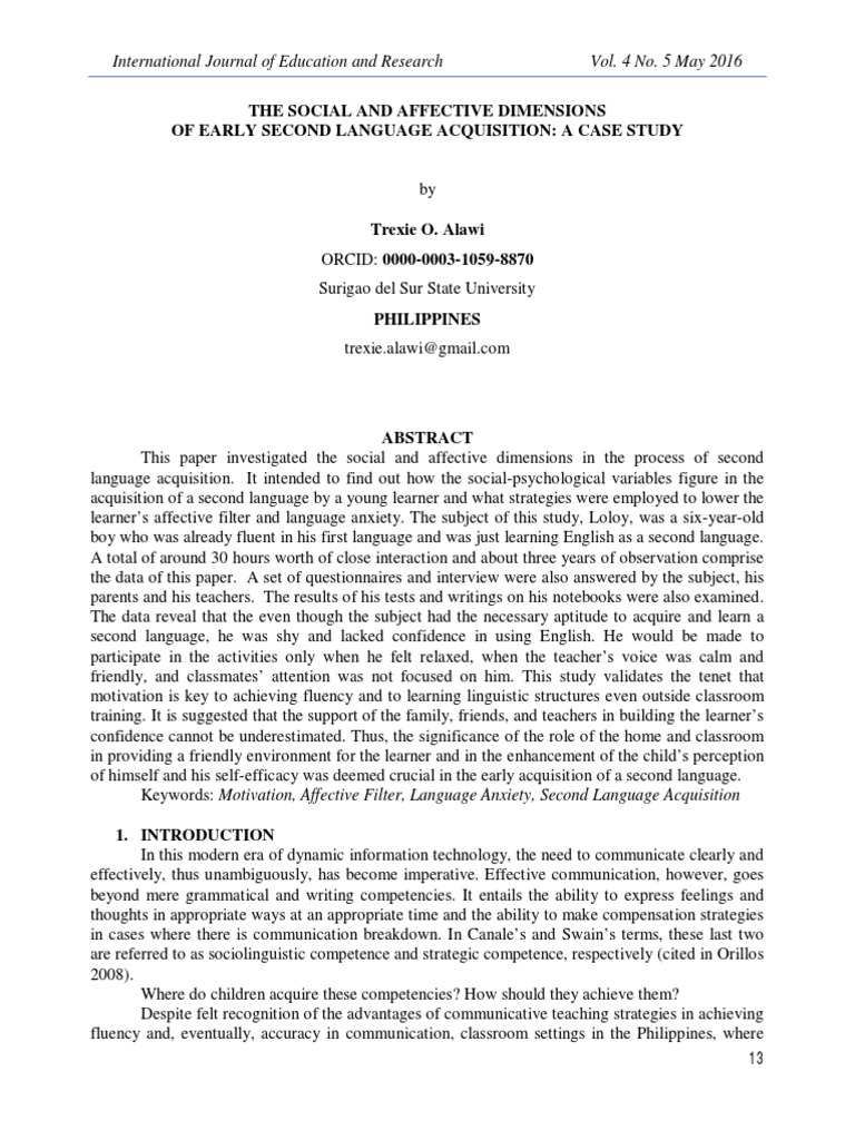 Social and Affective Factors in Language Learning | PDF | Second ...