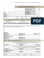 NCR Non Conformance Report Electrical Format Template