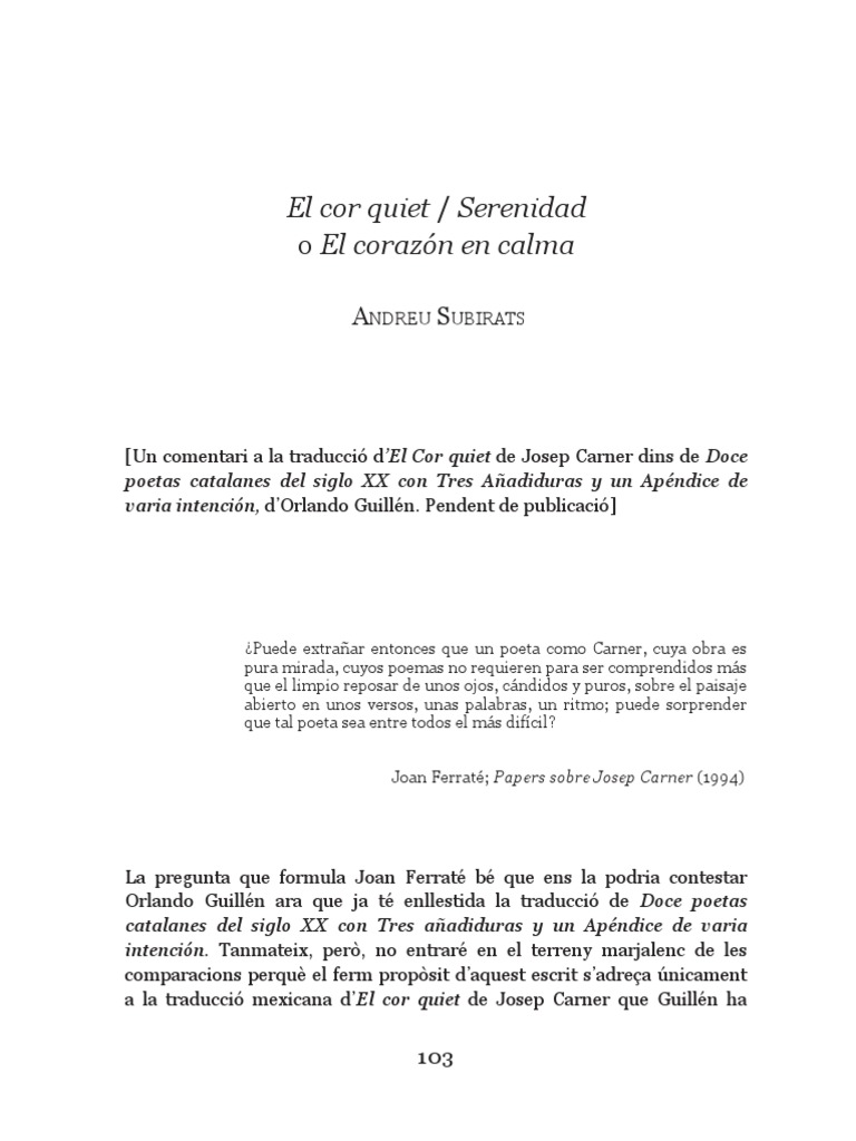 El Cor Quiet Resum el cor quiet resum