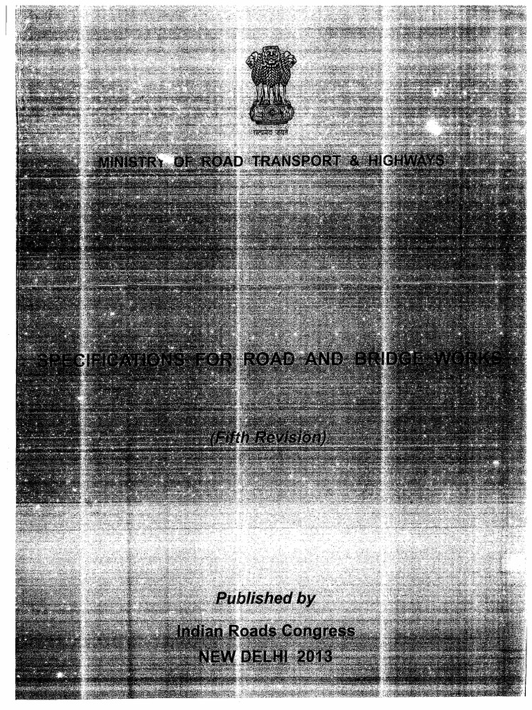 MORTH Specification For Road Bridge Works 5th Edn pdf Road Surface