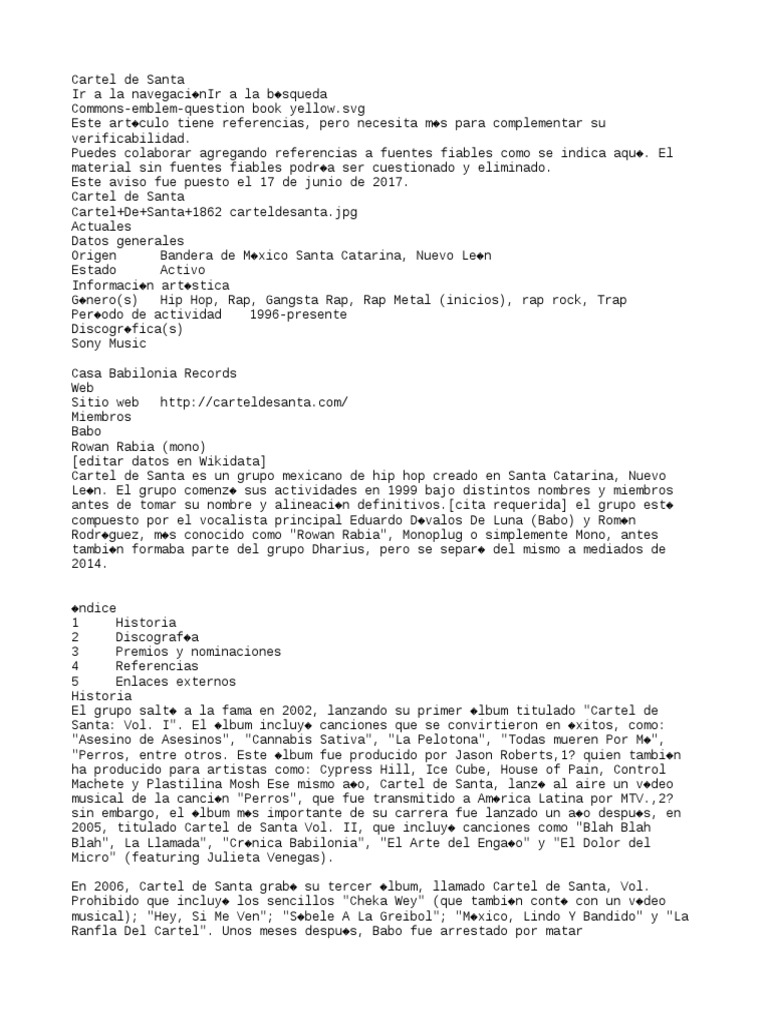Cartel De Santa Wiki Grupos Musicales Hip Hop scribd