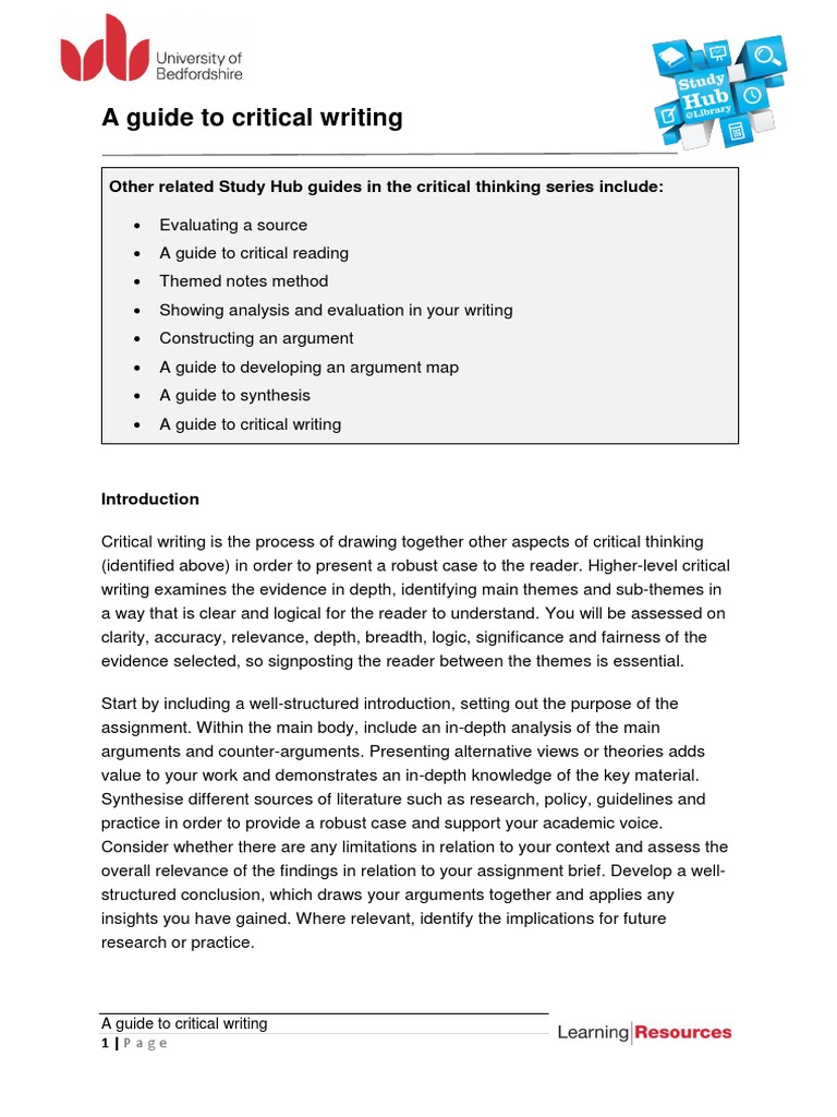 Guide to Effective Critical Writing | PDF | Critical Thinking | Evaluation