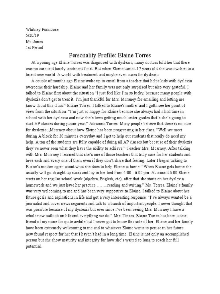 Personality Profile PDF