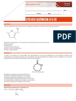 Lista de exercícios química II e III 3a série Ensino Médio