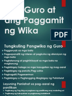 Ang Guro at Ang Paggamit NG Wika