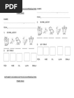 Evaluacion de Lengua Primer Grado