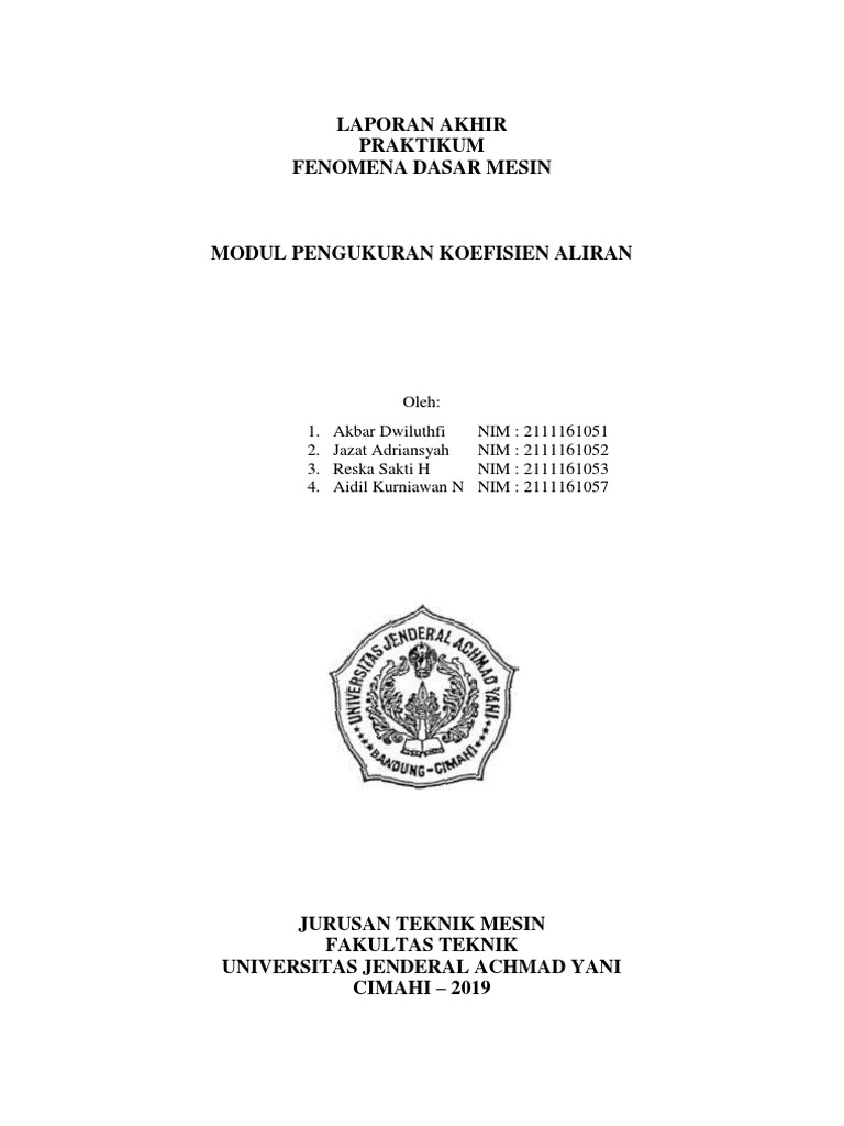 Laporan Praktikum Fenomena Dasar Mesin