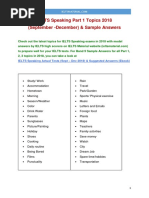 (Ieltsmaterial - Com) IELTS Speaking Part 1 Topics 2018