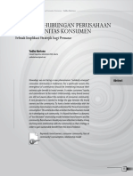 Dinamika Hubungan Perusahaan Dan Komunitas Konsumen: Sebuah Implikasi Stratejik Bagi Pemasar