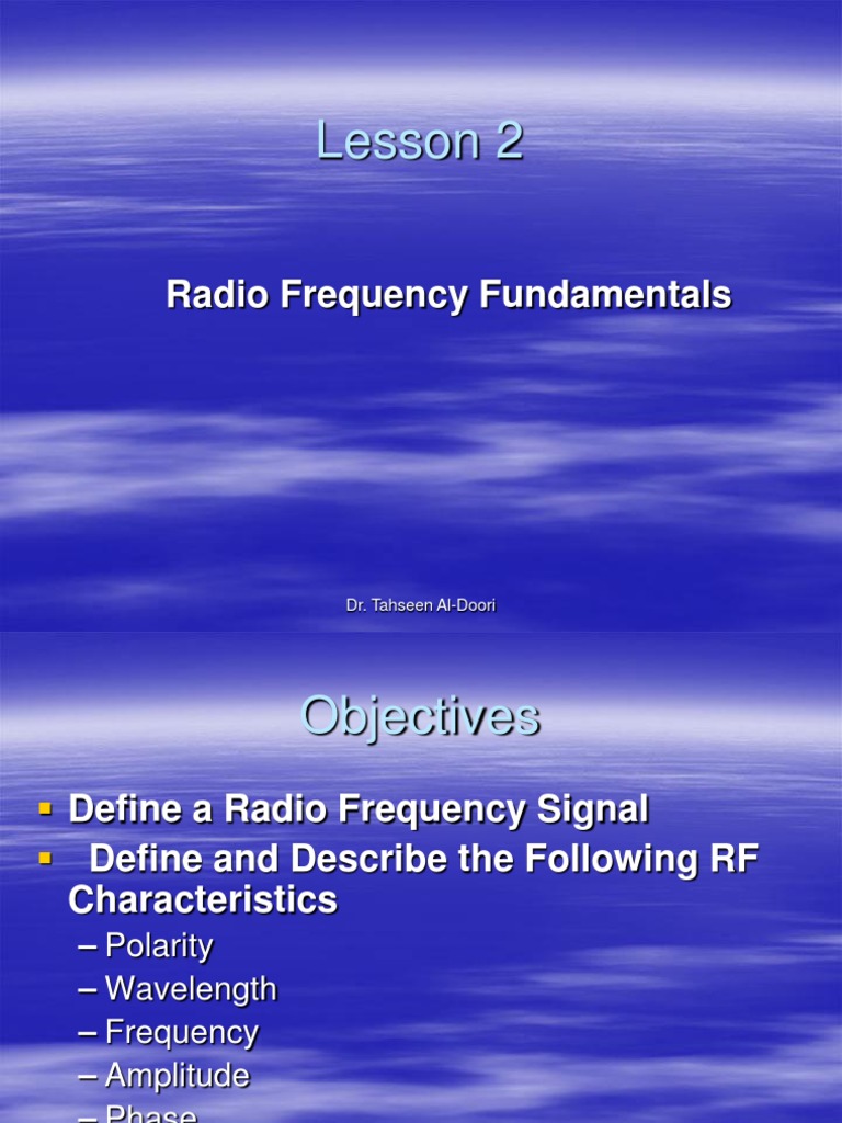 Lesson 2 Radio Frequency Fundamentals PDF Radio Propagation