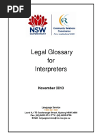 Legal Glossary For Interpreters