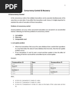 Concurrency Control Protocol & Recovery