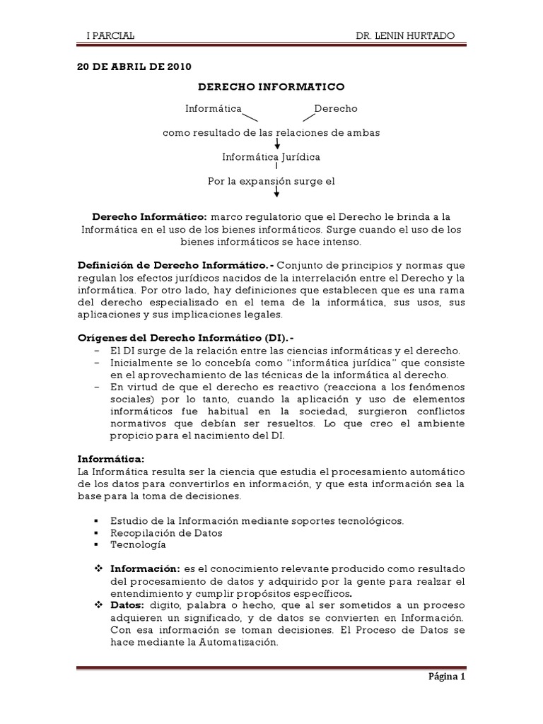 Apuntes de Derecho Informatico | PDF | Programa de computadora ...