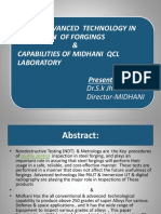 Topic: Advanced Technology in Inspection of Forgings & Capabilities of Midhani QCL Laboratory Presented by