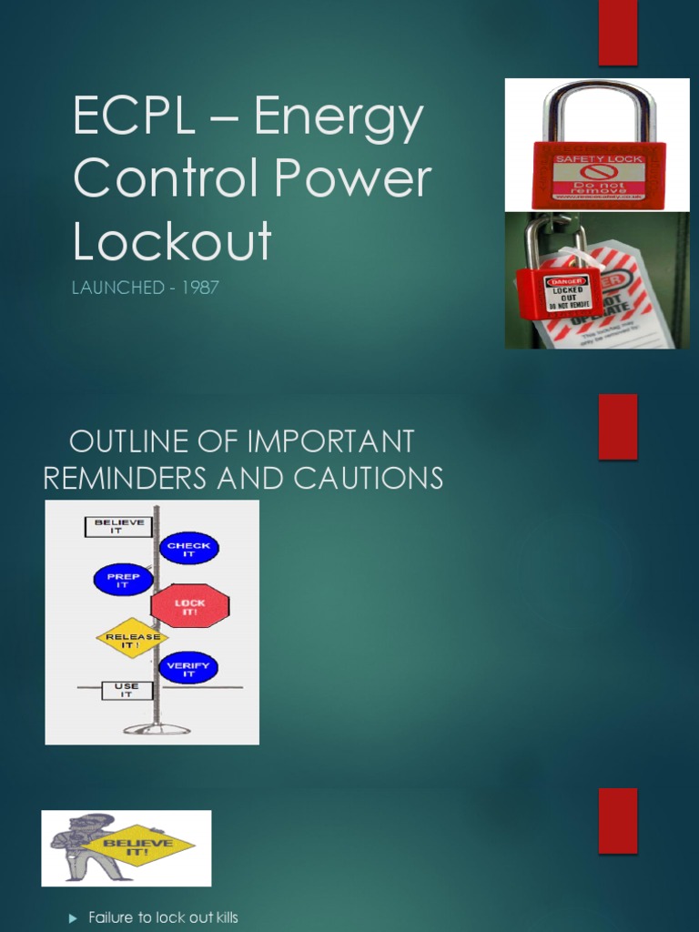 ECPL Energy Control Power Lockout Guide PDF Valve Machines