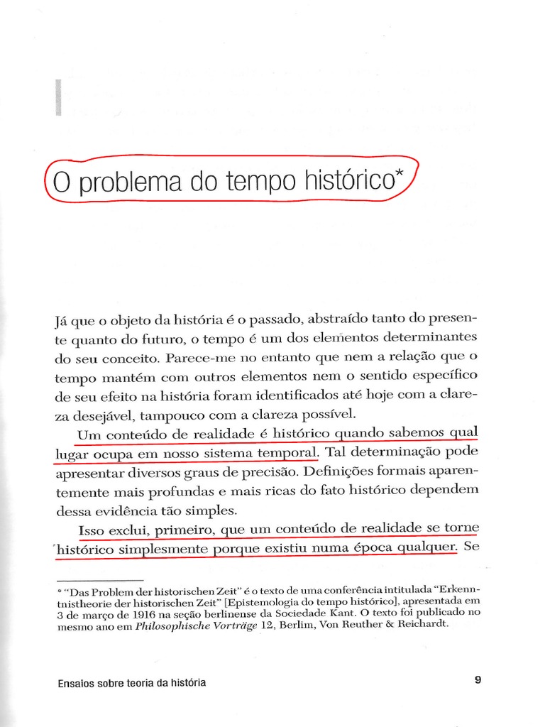 O Problema Do Tempo Historico (Georg Simmel) PDF | PDF