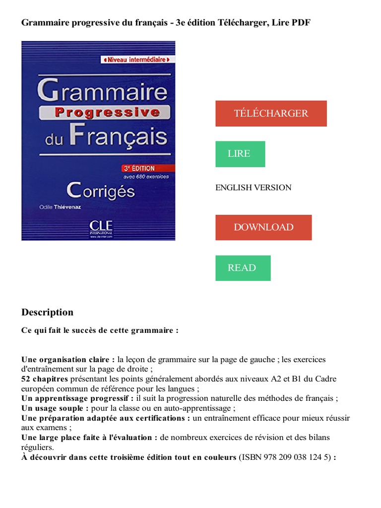 La Grammaire Par Les Exercices 3e Corrigés 2019 Pdf Gratuit PDF | PDF | Livres | Informatique et technologies de l'information