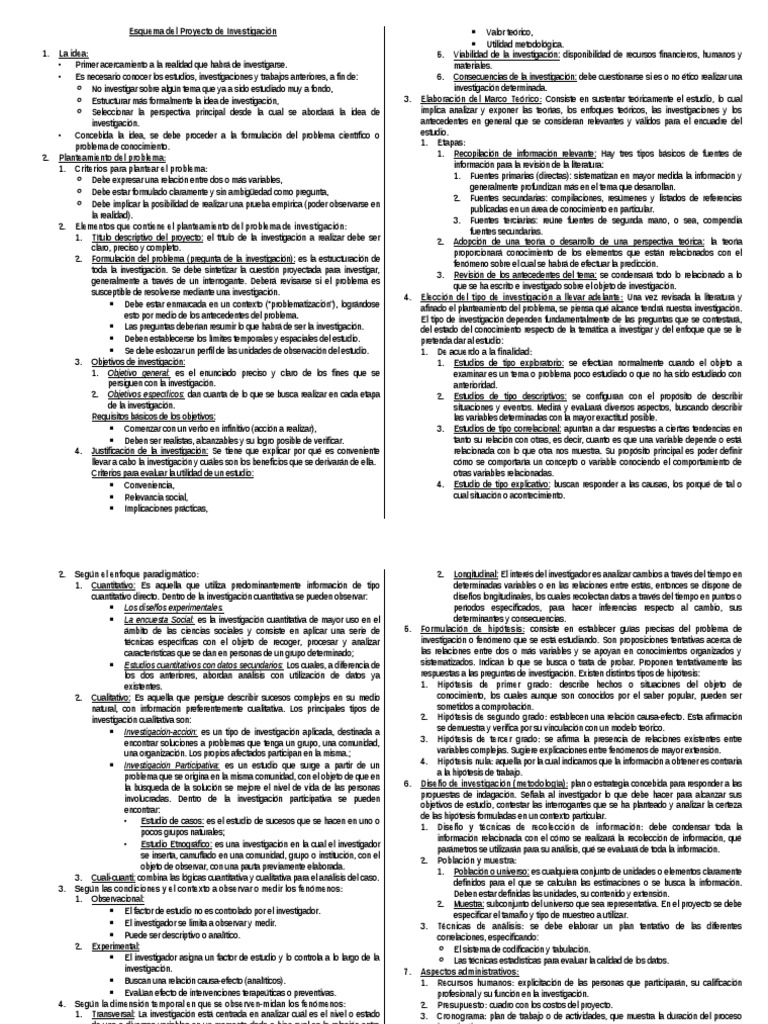 Pasos de Un Proyecto de Investigación PDF | PDF | Hipótesis | Teoría