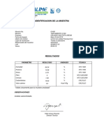 Identificacion de La Muestra: Parametro Resultado Unidades Técnica